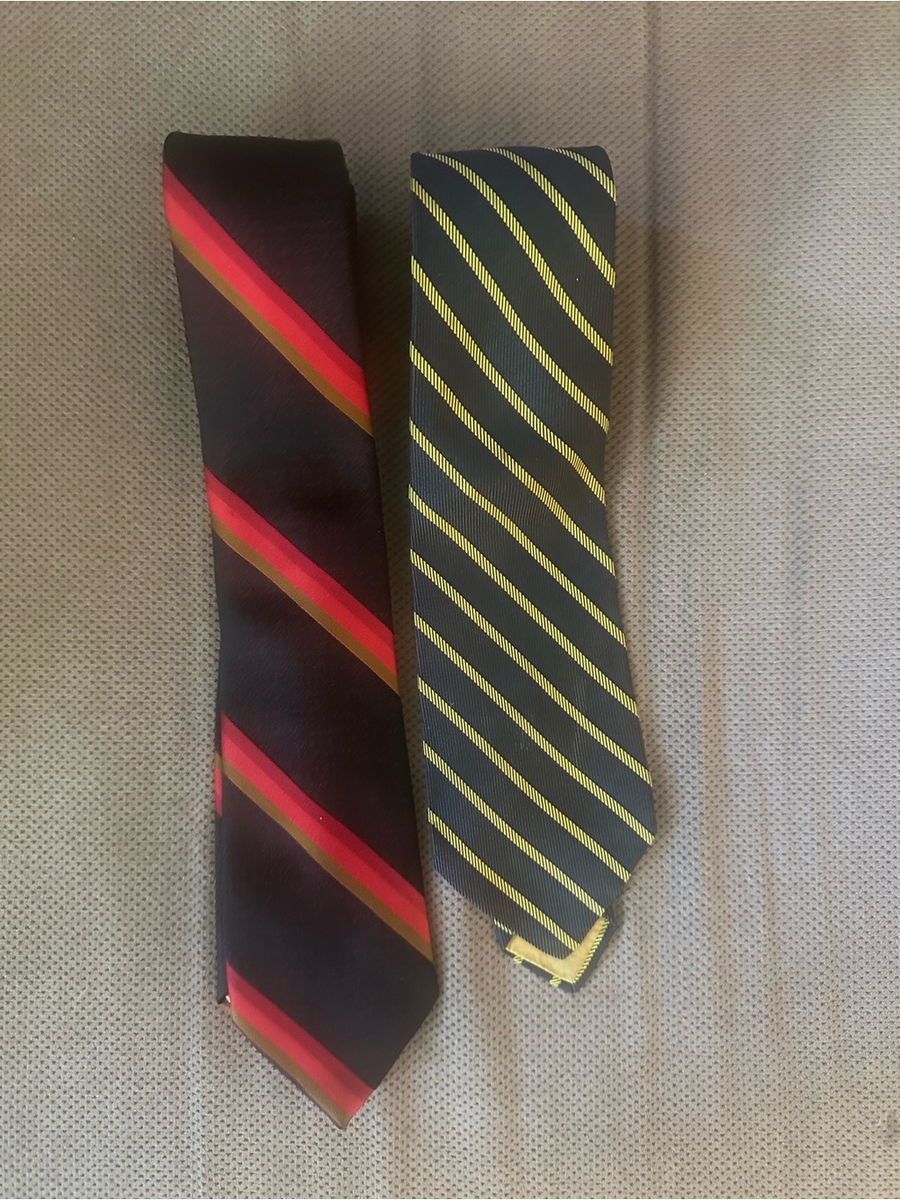 Christian Dior Men's Black Tie with Red and Orange Stripes
